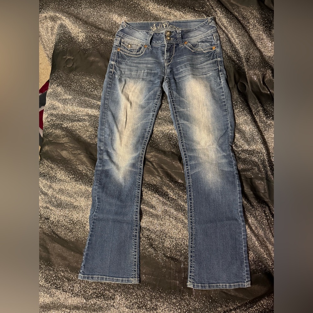 Wallflower Blue Boot Cut Jeans with Vintage Aesthetic